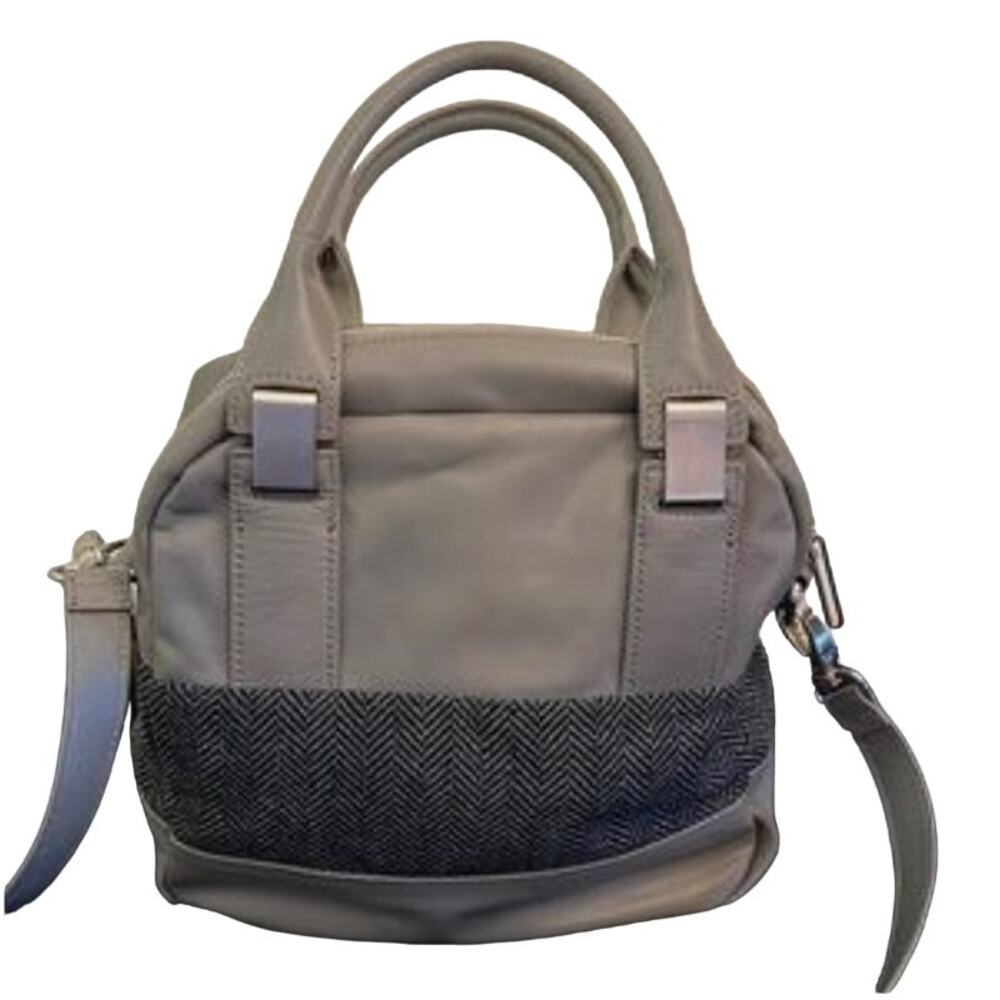 Walter by Walter Baker Leather and Tweed shoulder bag handbag purse Gray